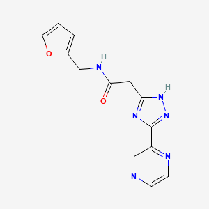 molecular formula C13H12N6O2 B12202363 N-(furan-2-ylmethyl)-2-[5-(pyrazin-2-yl)-1H-1,2,4-triazol-3-yl]acetamide 