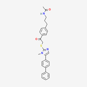 molecular formula C29H29N3O2S B12202369 N-[3-(4-{2-[1-methyl-5-(4-phenylphenyl)imidazol-2-ylthio]acetyl}phenyl)propyl] acetamide 