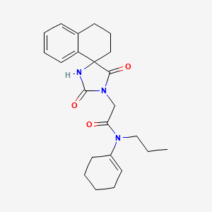 molecular formula C23H29N3O3 B12202488 N-(cyclohex-1-en-1-yl)-2-{2,5-dioxo-3',4'-dihydro-2'H-spiro[imidazolidine-4,1'-naphthalene]-1-yl}-N-propylacetamide 