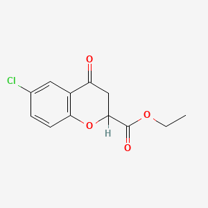 molecular formula C12H11ClO4 B1220254 Ethyl 6-chlorochroman-4-one-2-carboxylate CAS No. 33534-01-9