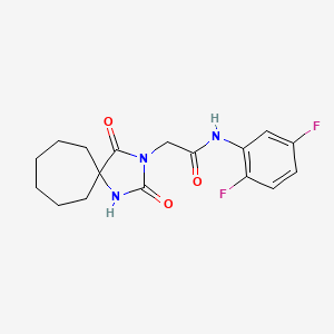 molecular formula C17H19F2N3O3 B12202752 N-(2,5-difluorophenyl)-2-{2,4-dioxo-1,3-diazaspiro[4.6]undecan-3-yl}acetamide 