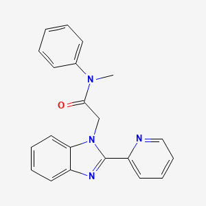 molecular formula C21H18N4O B12202833 N-methyl-N-phenyl-2-(2-(2-pyridyl)benzimidazolyl)acetamide 