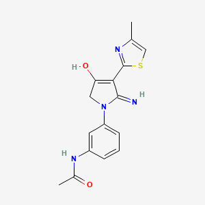 molecular formula C16H16N4O2S B12202862 N-{3-[4-hydroxy-2-imino-3-(4-methyl-1,3-thiazol-2-yl)-2,5-dihydro-1H-pyrrol-1-yl]phenyl}acetamide 