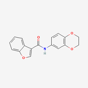 molecular formula C17H13NO4 B12202982 N-(2,3-dihydrobenzo[b][1,4]dioxin-6-yl)benzofuran-3-carboxamide CAS No. 951894-73-8