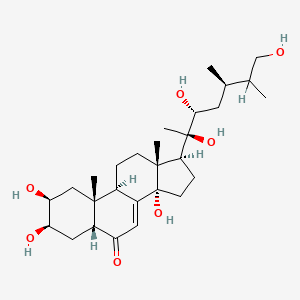 molecular formula C28H46O7 B1220308 (22R)-2beta,3beta,14,20,22,26-hexahydroxy-5beta-ergost-7-en-6-one CAS No. 20512-31-6