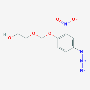 molecular formula C9H10N4O5 B122031 4-Azido-2-nitrophenyl polyethylene glycol CAS No. 140842-24-6