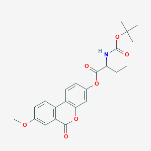 molecular formula C23H25NO7 B12203186 8-methoxy-6-oxo-6H-benzo[c]chromen-3-yl 2-[(tert-butoxycarbonyl)amino]butanoate 