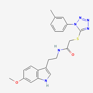 molecular formula C21H22N6O2S B12203308 N-[2-(6-methoxy-1H-indol-3-yl)ethyl]-2-{[1-(3-methylphenyl)-1H-tetrazol-5-yl]sulfanyl}acetamide 