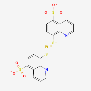 molecular formula C18H10N2O6PtS4-2 B1220355 Platinum 5-sulfo-8-mercaptoquinoline CAS No. 68179-09-9