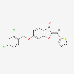 molecular formula C20H12Cl2O3S B12203603 6-[(2,4-Dichlorophenyl)methoxy]-2-(2-thienylmethylene)benzo[b]furan-3-one 