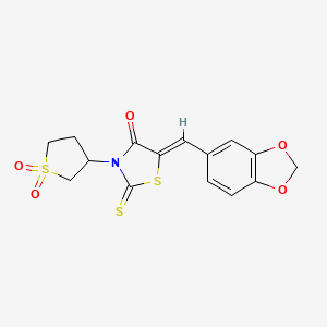 molecular formula C15H13NO5S3 B12203691 C15H13NO5S3 