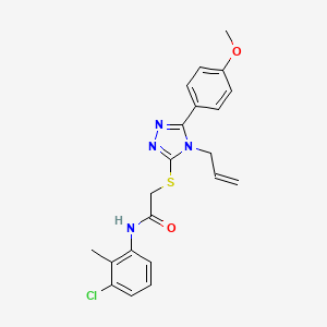 molecular formula C21H21ClN4O2S B12203833 N-(3-chloro-2-methylphenyl)-2-{[5-(4-methoxyphenyl)-4-(prop-2-en-1-yl)-4H-1,2,4-triazol-3-yl]sulfanyl}acetamide 