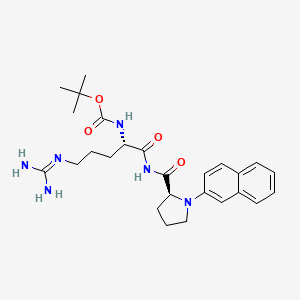 molecular formula C26H36N6O4 B1220404 tert-Butyloxycarbonyl-arginylproline-2-naphthylamide CAS No. 90375-78-3