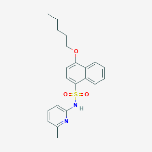 molecular formula C21H24N2O3S B12204159 N-(6-methylpyridin-2-yl)-4-(pentyloxy)naphthalene-1-sulfonamide 