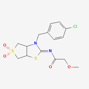 molecular formula C15H17ClN2O4S2 B12204207 N-[(2E)-3-(4-chlorobenzyl)-5,5-dioxidotetrahydrothieno[3,4-d][1,3]thiazol-2(3H)-ylidene]-2-methoxyacetamide 