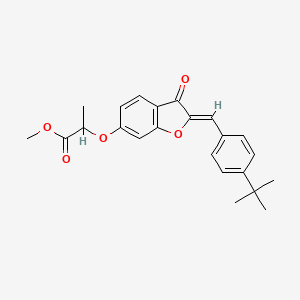 molecular formula C23H24O5 B12204298 methyl 2-{[(2Z)-2-(4-tert-butylbenzylidene)-3-oxo-2,3-dihydro-1-benzofuran-6-yl]oxy}propanoate 