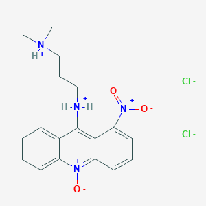 molecular formula C18H22Cl2N4O3 B1220438 Acridine, 9-((3-(dimethylamino)propyl)amino)-1-nitro-, N-oxide, dihydrochloride CAS No. 20064-00-0