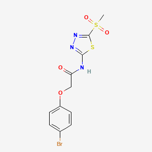 molecular formula C11H10BrN3O4S2 B12204384 2-(4-bromophenoxy)-N-(5-(methylsulfonyl)-1,3,4-thiadiazol-2-yl)acetamide 