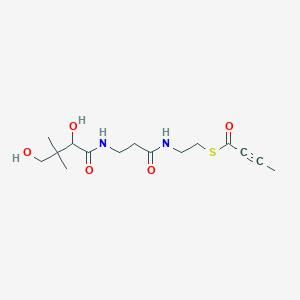 molecular formula C15H24N2O5S B1220450 S-[2-[3-[(2,4-dihydroxy-3,3-dimethylbutanoyl)amino]propanoylamino]ethyl] but-2-ynethioate CAS No. 29315-43-3