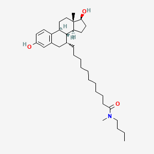 molecular formula C34H55NO3 B1220452 N-Butyl-11-[(7R,8R,9S,13S,14S,17S)-3,17-dihydroxy-13-methyl-7,8,9,11,12,13,14,15,16,17-decahydro-6H-cyclopenta[A]phenanthren-7-YL]-N-methylundecanamide CAS No. 98007-99-9