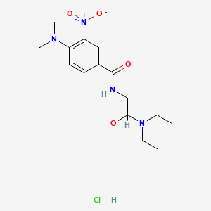 molecular formula C16H27ClN4O4 B1220461 N-(2-(Diethylamino)-2-methoxyethyl)-4-(dimethylamino)-3-nitrobenzamide hydrochloride CAS No. 86290-91-7