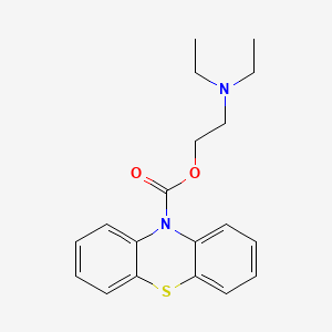 molecular formula C19H22N2O2S B1220469 beta-diethylaminoethyl phenothiazine-N-carboxylate CAS No. 82-00-8