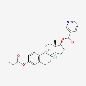 molecular formula C27H31NO4 B1220471 Estrapronicate CAS No. 4140-20-9