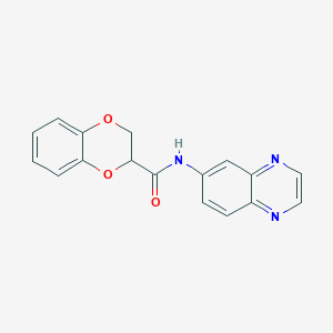 molecular formula C17H13N3O3 B12204753 N-(quinoxalin-6-yl)-2,3-dihydro-1,4-benzodioxine-2-carboxamide 