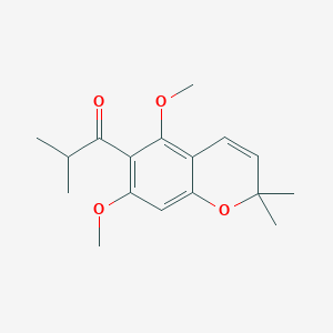 molecular formula C17H22O4 B1220488 6-Isobutyryl-5,7-dimethoxy-2,2-dimethylbenzopyran 
