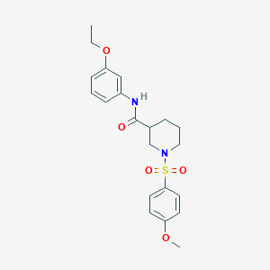 molecular formula C21H26N2O5S B1220491 N-(3-ethoxyphenyl)-1-(4-methoxyphenyl)sulfonyl-3-piperidinecarboxamide 