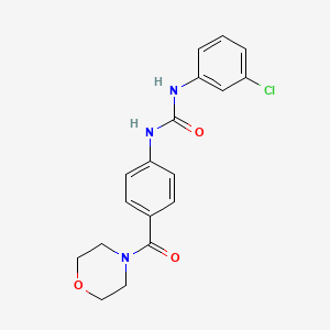 molecular formula C18H18ClN3O3 B1220492 1-(3-Chlorophenyl)-3-[4-[4-morpholinyl(oxo)methyl]phenyl]urea 
