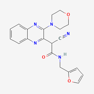 molecular formula C20H19N5O3 B1220496 2-cyano-N-(2-furanylmethyl)-2-[3-(4-morpholinyl)-2-quinoxalinyl]acetamide 