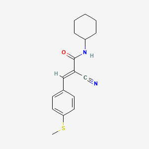 molecular formula C17H20N2OS B1220500 2-Cyano-N-cyclohexyl-3-(4-methylsulfanyl-phenyl)-acrylamide 