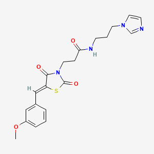 molecular formula C20H22N4O4S B12205155 N-[3-(1H-imidazol-1-yl)propyl]-3-[(5Z)-5-(3-methoxybenzylidene)-2,4-dioxo-1,3-thiazolidin-3-yl]propanamide 