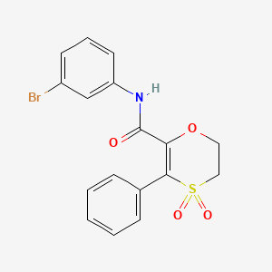 molecular formula C17H14BrNO4S B12205158 N-(3-bromophenyl)-3-phenyl-5,6-dihydro-1,4-oxathiine-2-carboxamide 4,4-dioxide 