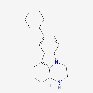 molecular formula C20H26N2 B1220520 8-Cyclohexyl-2,3,3a,4,5,6-hexahydro-1H-pyrazino[3,2,1-jk]carbazole 
