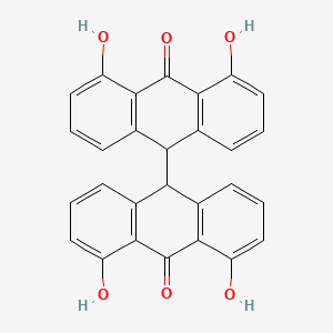 molecular formula C28H18O6 B1220522 4,4',5,5'-Tetrahydroxy-[9,9'-bianthracene]-10,10'(9H,9'H)-dione CAS No. 31991-54-5