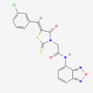 molecular formula C18H11ClN4O3S2 B12205247 N-(2,1,3-benzoxadiazol-4-yl)-2-[(5Z)-5-(3-chlorobenzylidene)-4-oxo-2-thioxo-1,3-thiazolidin-3-yl]acetamide 