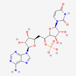 molecular formula C19H24N7O12P B1220552 [(1R)-2-[(2R,3S,4R,5R)-5-(6-aminopurin-9-yl)-3,4-dihydroxyoxolan-2-yl]-1-[(3S,4R,5R)-5-(2,4-dioxopyrimidin-1-yl)-3,4-dihydroxyoxolan-2-yl]ethyl] dihydrogen phosphate CAS No. 2676-45-1