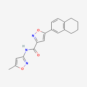 molecular formula C18H17N3O3 B12205559 N-(5-methyl-1,2-oxazol-3-yl)-5-(5,6,7,8-tetrahydronaphthalen-2-yl)-1,2-oxazole-3-carboxamide 