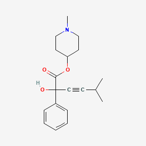 molecular formula C19H25NO3 B1220560 1-Methyl-4-piperidyl phenyl(3-methyl-1-butynyl)glycolate CAS No. 16862-13-8