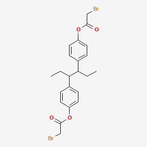 molecular formula C22H24Br2O4 B1220577 Hexane-3,4-diyldibenzene-4,1-diyl bis(bromoacetate) CAS No. 81916-73-6