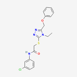 molecular formula C19H19ClN4O2S B12205812 N-(3-chlorophenyl)-2-{[4-ethyl-5-(phenoxymethyl)-4H-1,2,4-triazol-3-yl]sulfanyl}acetamide 