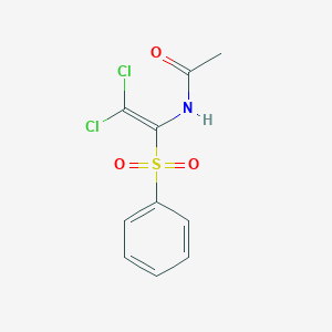 molecular formula C10H9Cl2NO3S B1220590 N-[1-(benzenesulfonyl)-2,2-dichloroethenyl]acetamide 