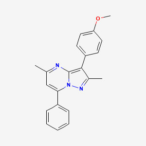 molecular formula C21H19N3O B1220598 3-(4-Methoxyphenyl)-2,5-dimethyl-7-phenylpyrazolo[1,5-a]pyrimidine 