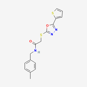 molecular formula C16H15N3O2S2 B12205990 N-(4-methylbenzyl)-2-{[5-(thiophen-2-yl)-1,3,4-oxadiazol-2-yl]sulfanyl}acetamide 