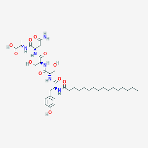 molecular formula C38H62N6O11 B122067 N-Palmitoyl-tyrosyl-seryl-seryl-asparaginyl-alanine CAS No. 145671-08-5