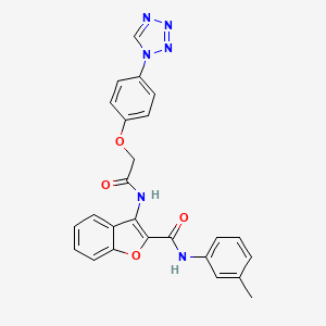 molecular formula C25H20N6O4 B12206787 N-(3-methylphenyl)-3-({[4-(1H-tetrazol-1-yl)phenoxy]acetyl}amino)-1-benzofuran-2-carboxamide 