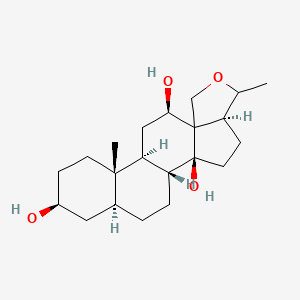 molecular formula C21H34O4 B1220689 18,20-Epoxypregnane-3,12,14-triol 