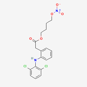 molecular formula C18H18Cl2N2O5 B1220703 Nitrofenac CAS No. 156661-01-7